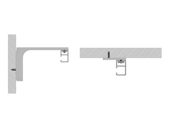 Flow 300 Vorhangschienensystem Wandmontage Deckenmontage